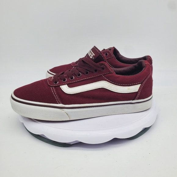 Vans Shoe Men’s 7 Ward Port Royale Canvas Skateboard Burgundy White - Picture 8 of 8